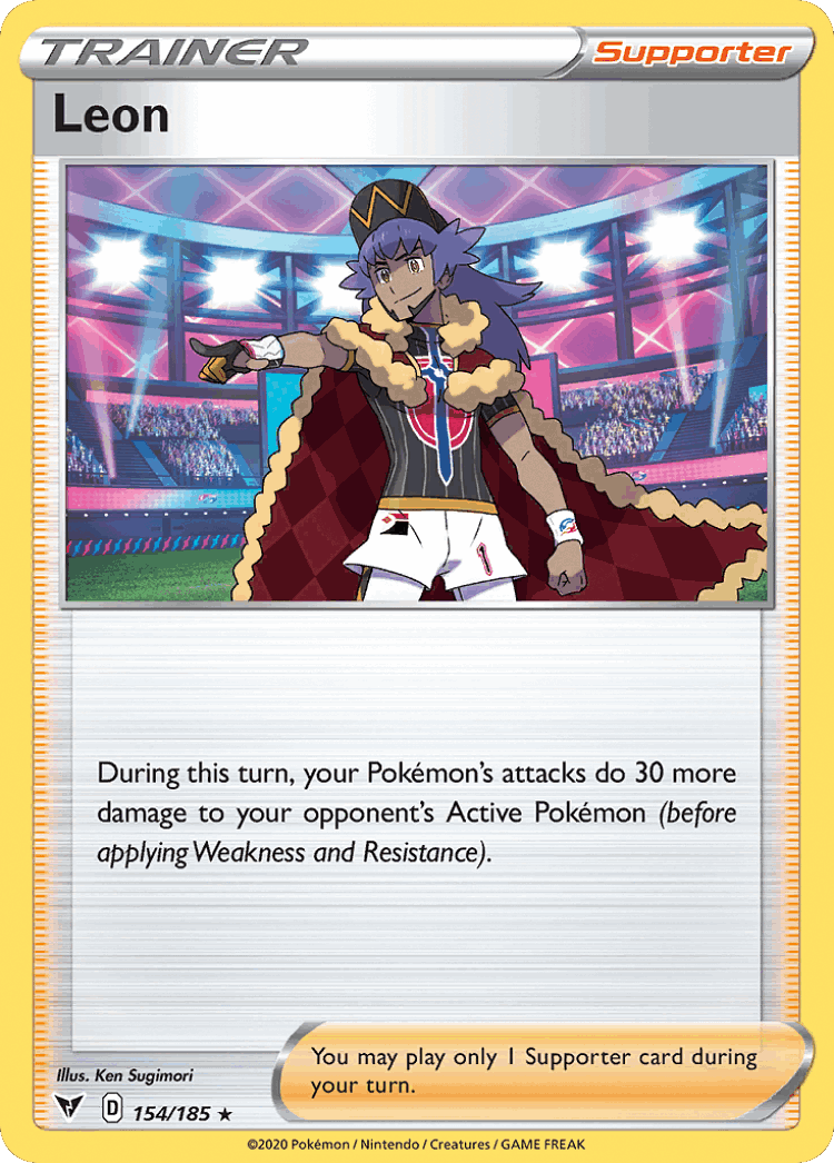 Leon #154 from Vivid Voltage - Rare Holo - Illustrated by Ken Sugimori