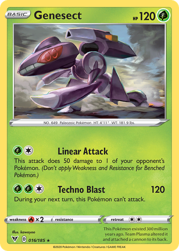 Genesect #16 from Vivid Voltage - Rare Holo - Illustrated by kawayoo