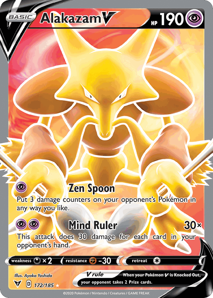 Alakazam V #172 from Vivid Voltage - Rare Ultra - Illustrated by Ayaka Yoshida