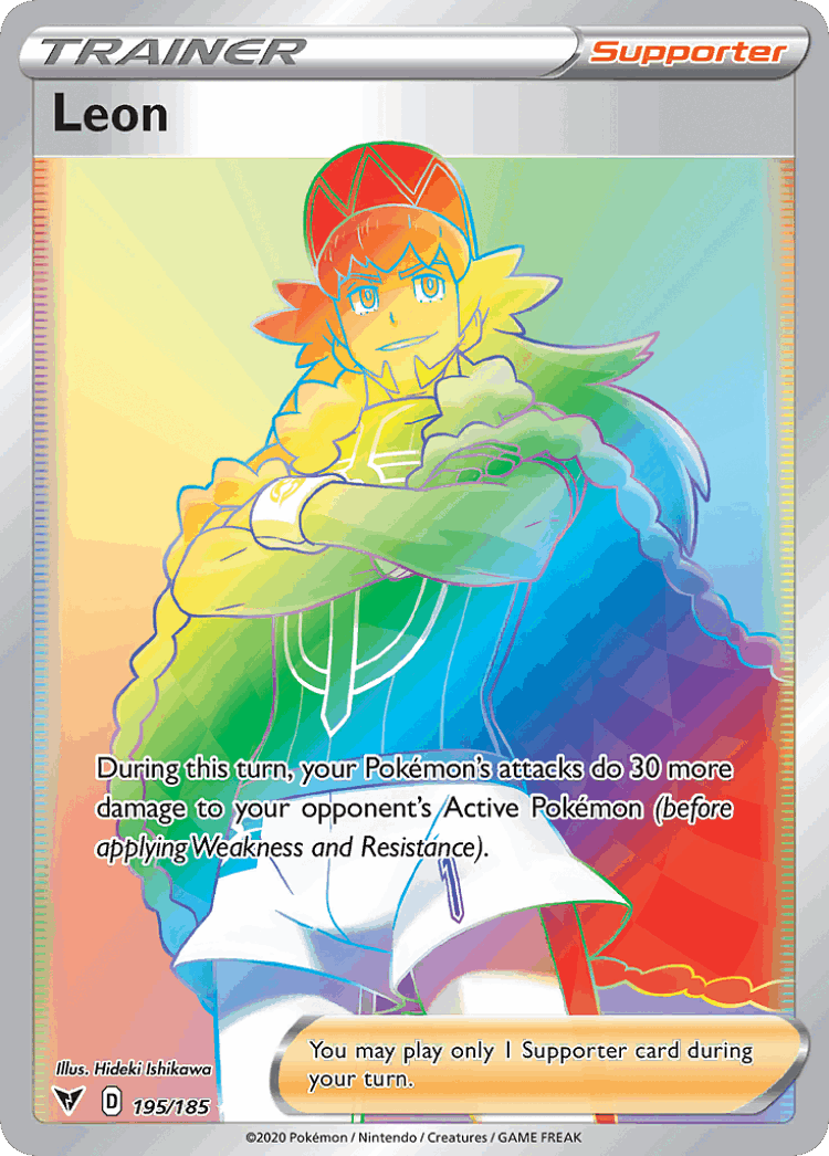 Leon #195 from Vivid Voltage - Rare Rainbow - Illustrated by Hideki Ishikawa