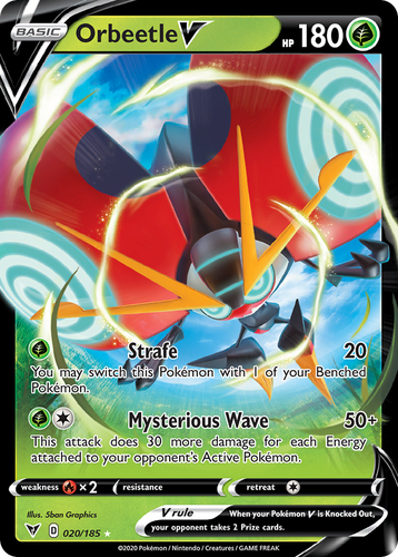 Orbeetle V #20 from Vivid Voltage - Rare Holo V - Illustrated by 5ban Graphics