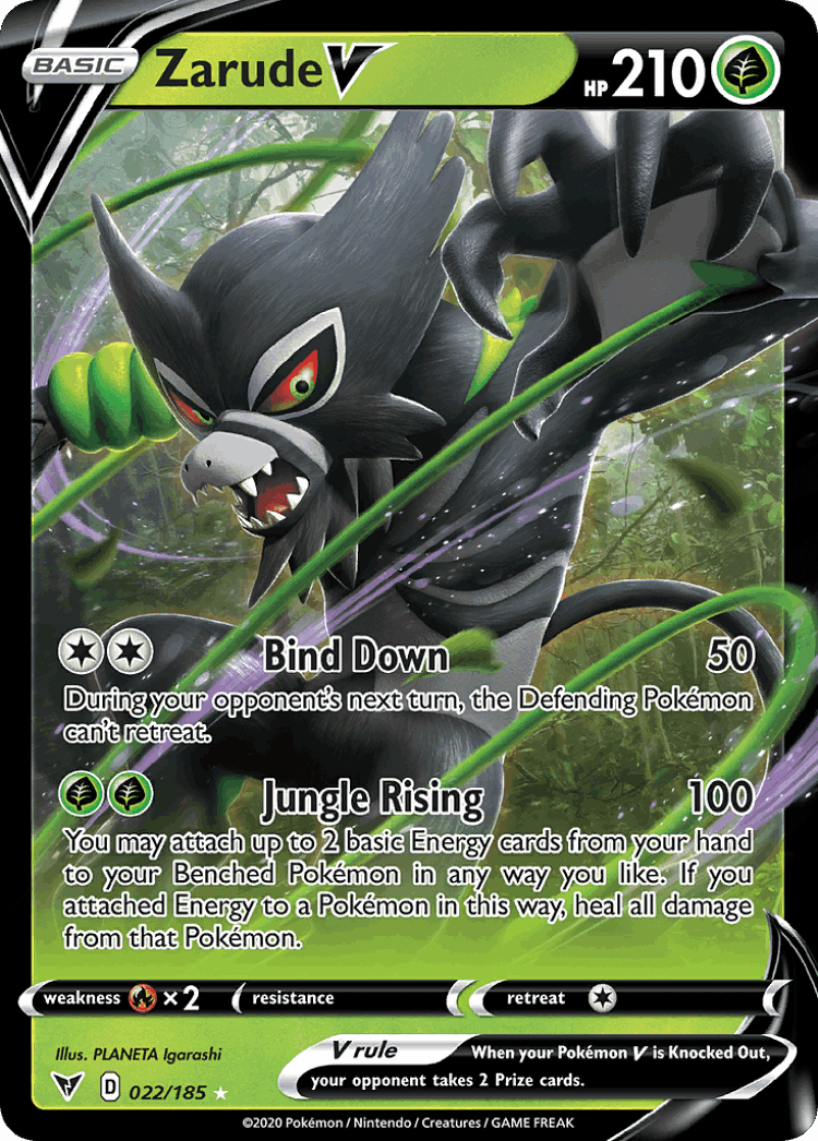 Zarude V #22 from Vivid Voltage - Rare Holo V - Illustrated by PLANETA Igarashi