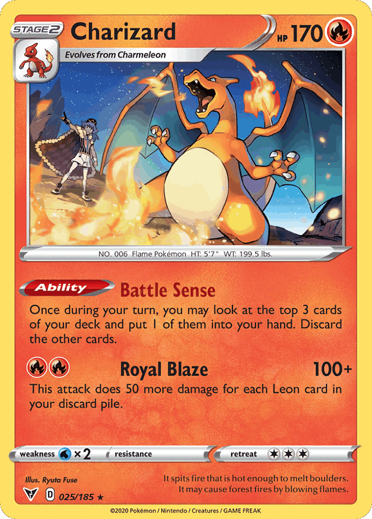 Charizard #25 from Vivid Voltage - Rare - Illustrated by Ryuta Fuse