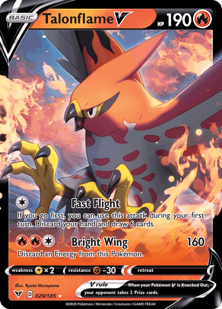 Talonflame V #29 from Vivid Voltage - Rare Holo V - Illustrated by Ryota Murayama