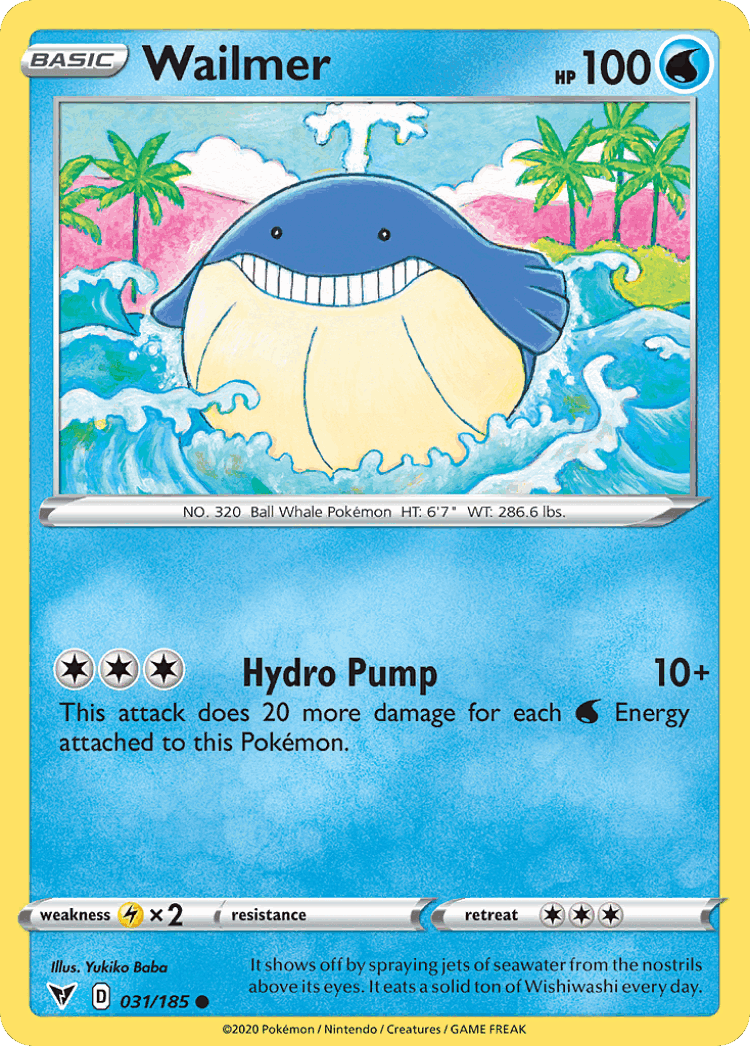 Wailmer #31 from Vivid Voltage - Common - Illustrated by Yukiko Baba