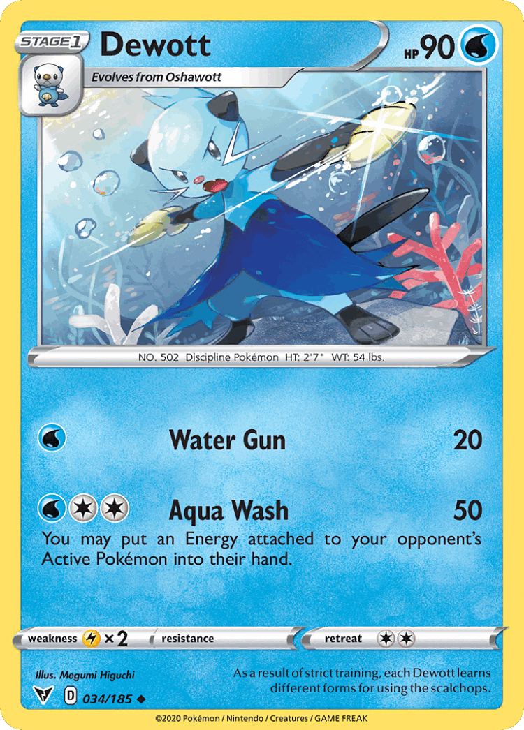 Dewott #34 from Vivid Voltage - Uncommon - Illustrated by Megumi Higuchi