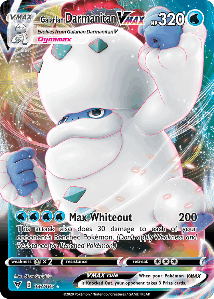 Galarian Darmanitan VMAX #37 from Vivid Voltage - Rare Holo VMAX - Illustrated by 5ban Graphics