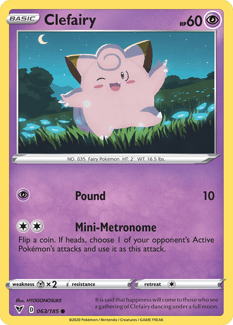 Clefairy #63 from Vivid Voltage - Common - Illustrated by HYOGONOSUKE