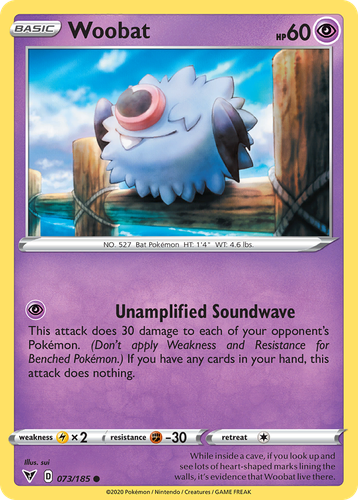 Woobat #73 from Vivid Voltage - Common - Illustrated by sui