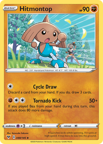 Hitmontop #88 from Vivid Voltage - Uncommon - Illustrated by Sanosuke Sakuma