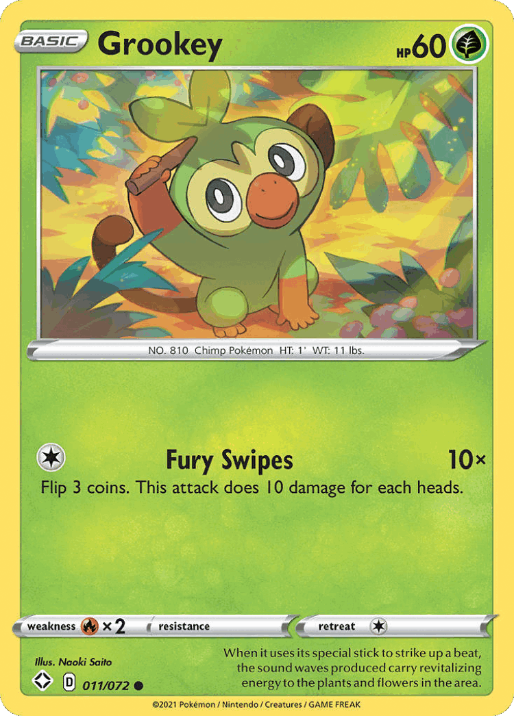 Grookey #11 from Shining Fates - Common - Illustrated by Naoki Saito