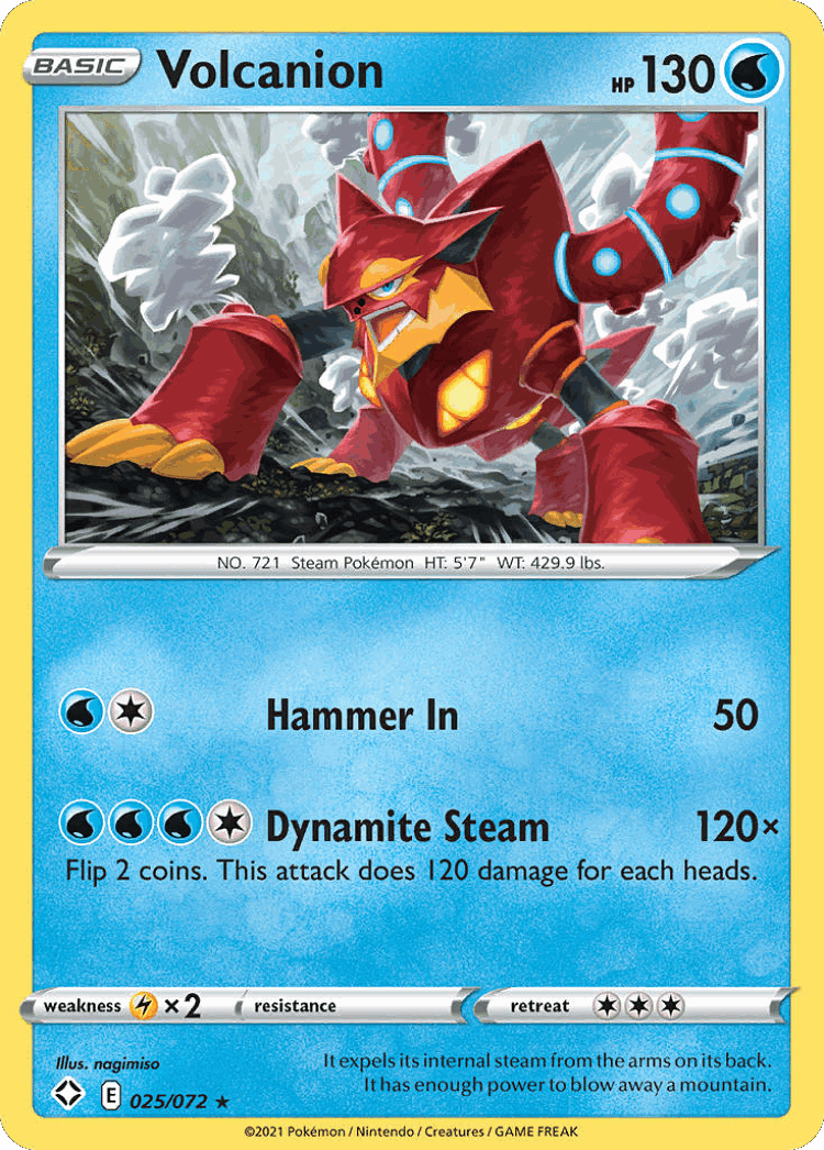 Volcanion #25 from Shining Fates - Rare - Illustrated by nagimiso