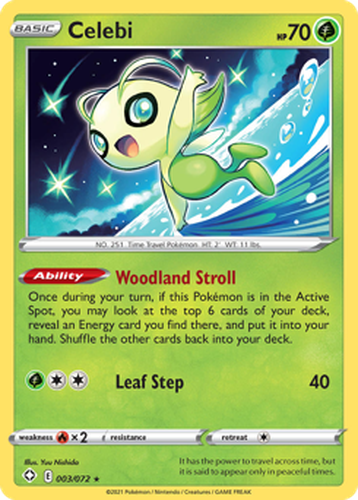 Celebi Pokémon TCG card art