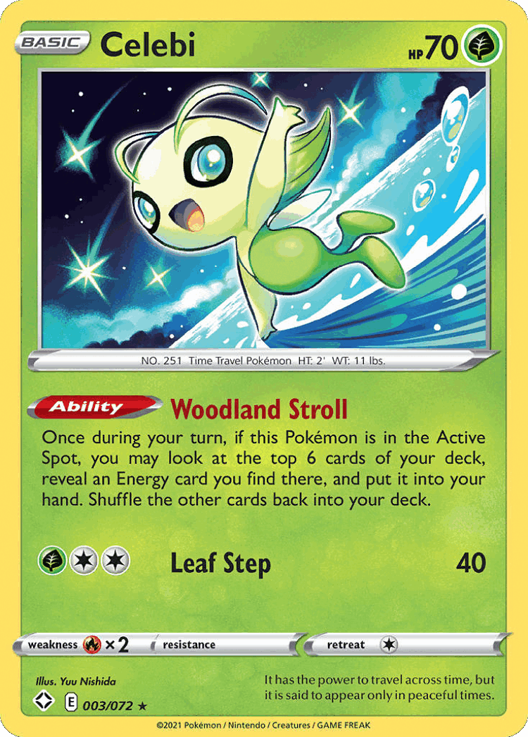 Celebi #3 from Shining Fates - Rare - Illustrated by Yuu Nishida