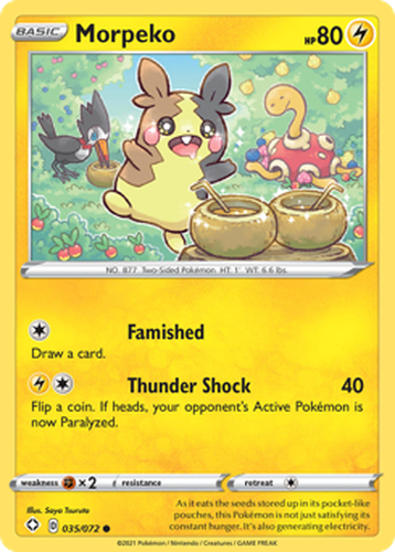 Morpeko #35 from Shining Fates - Common - Illustrated by Saya Tsuruta