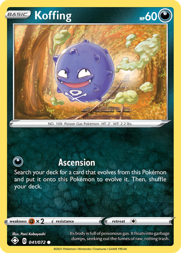 Koffing #41 from Shining Fates - Common - Illustrated by Pani Kobayashi
