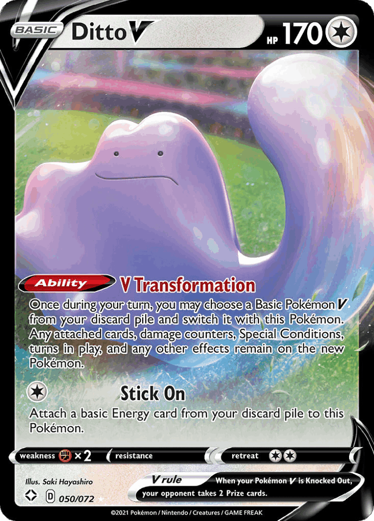 Ditto V #50 from Shining Fates - Rare Holo V - Illustrated by Saki Hayashiro