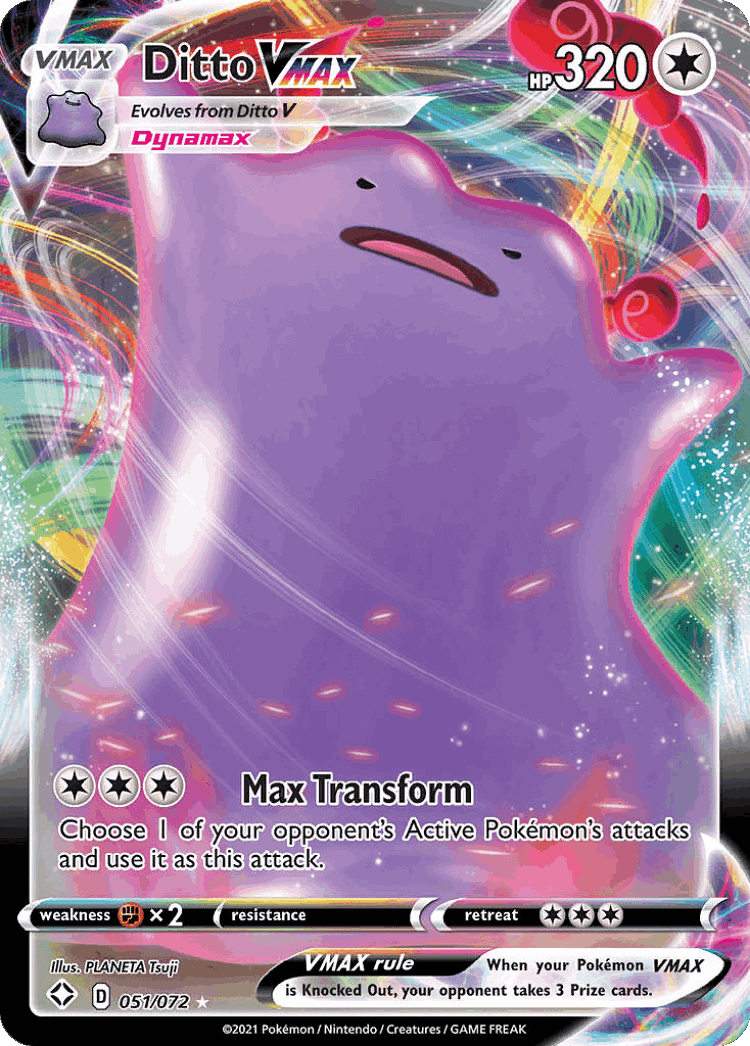 Ditto VMAX #51 from Shining Fates - Rare Holo VMAX - Illustrated by PLANETA Tsuji