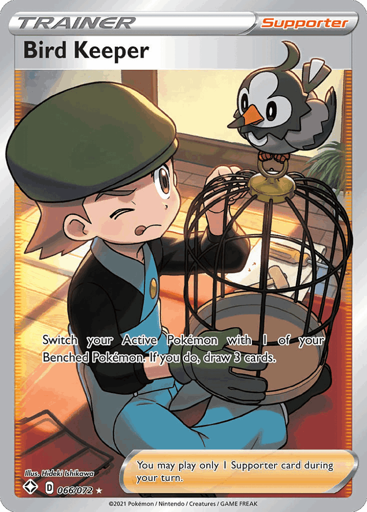 Bird Keeper #66 from Shining Fates - Rare Ultra - Illustrated by Hideki Ishikawa