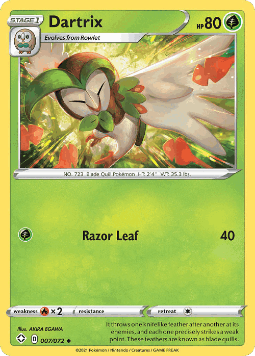 Dartrix Pokémon TCG card art