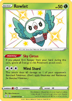 Rowlet Pokémon TCG card art