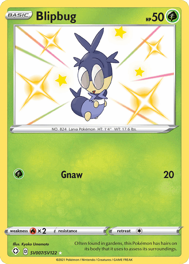 Blipbug #7 from Shining Fates Shiny Vault - Rare Shiny - Illustrated by Kyoko Umemoto