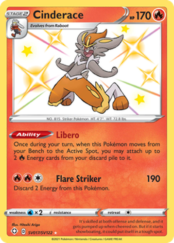 Cinderace Pokémon TCG card art