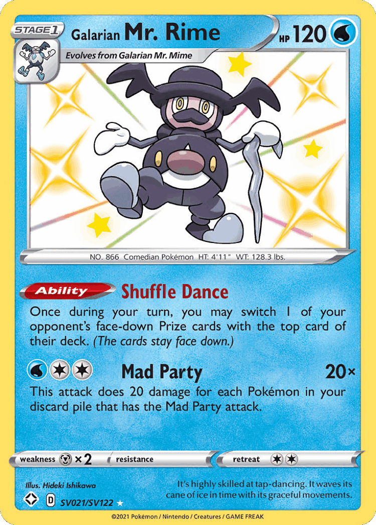 Galarian Mr. Rime #21 from Shining Fates Shiny Vault - Rare Shiny - Illustrated by Hideki Ishikawa