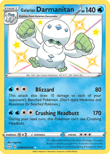 Galarian Darmanitan #24 from Shining Fates Shiny Vault - Rare Shiny - Illustrated by nagimiso