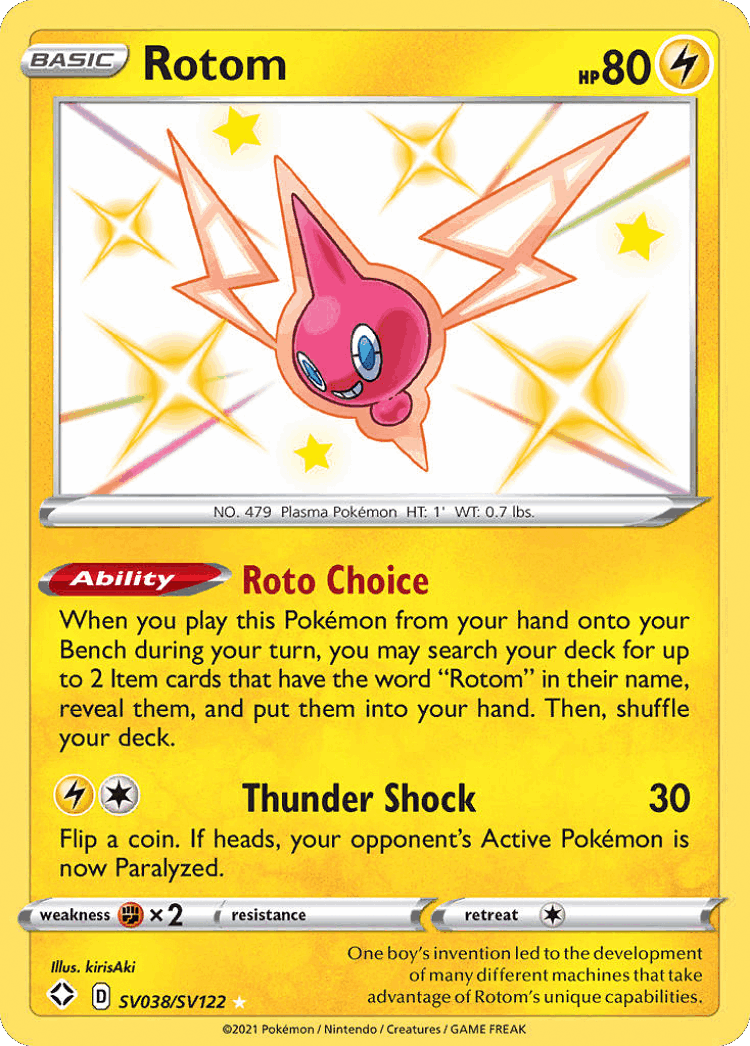 Rotom #38 from Shining Fates Shiny Vault - Rare Shiny - Illustrated by kirisAki