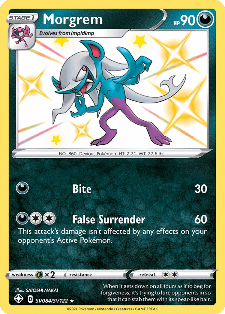 Morgrem #84 from Shining Fates Shiny Vault - Rare Shiny - Illustrated by SATOSHI NAKAI