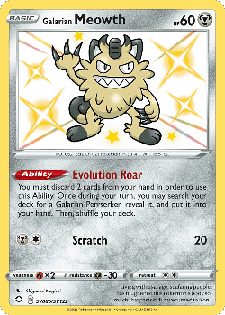 Galarian Meowth 86, Shining Fates Shiny Vault