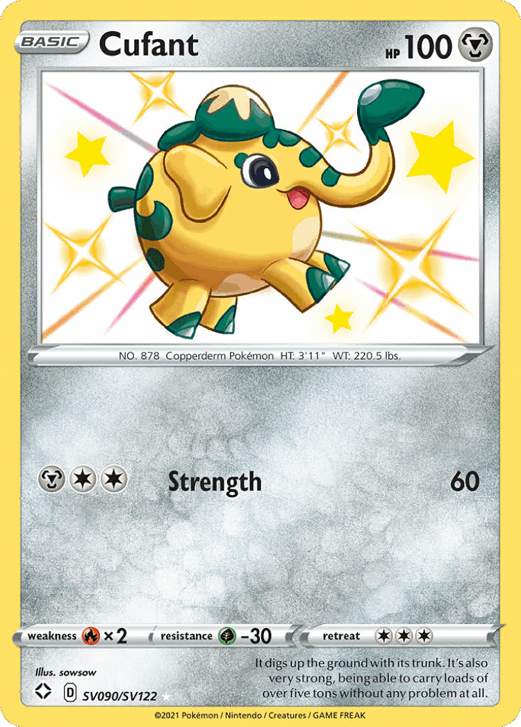 Cufant #90 from Shining Fates Shiny Vault - Rare Shiny - Illustrated by sowsow
