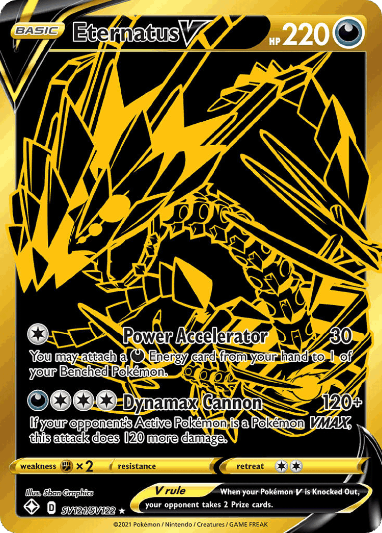Eternatus V #121 from Shining Fates Shiny Vault - Rare Secret - Illustrated by 5ban Graphics