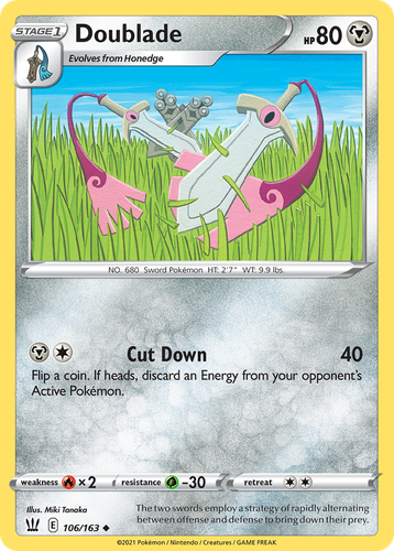 Doublade #106 from Battle Styles - Uncommon - Illustrated by Miki Tanaka