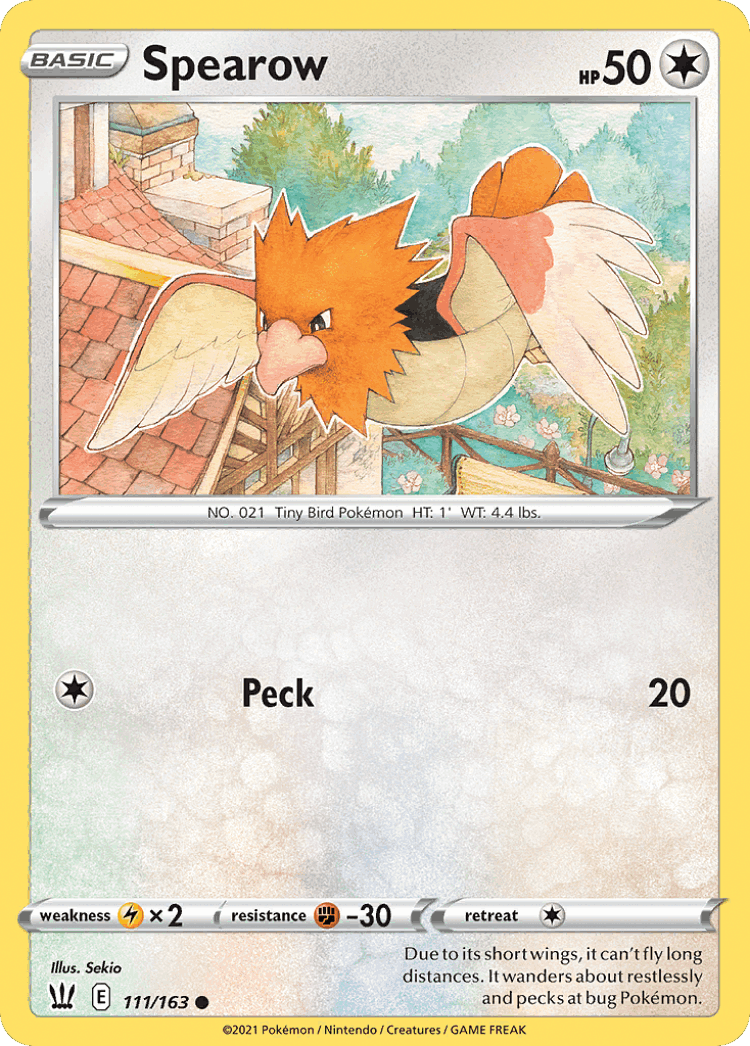 Spearow #111 from Battle Styles - Common - Illustrated by Sekio