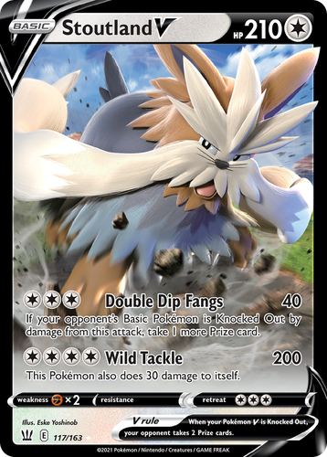 Stoutland V #117 from Battle Styles - Rare Holo V - Illustrated by Eske Yoshinob