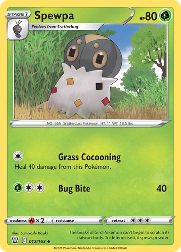 Spewpa Pokémon TCG card art