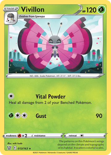 Vivillon #13 from Battle Styles - Rare - Illustrated by miki kudo