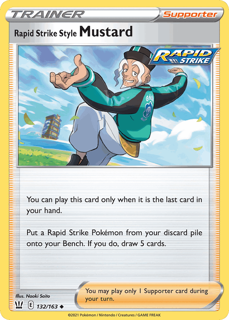 Rapid Strike Style Mustard #132 from Battle Styles - Uncommon - Illustrated by Naoki Saito