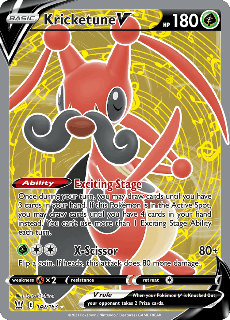 Kricketune V #142 from Battle Styles - Rare Ultra - Illustrated by Satoshi Shirai