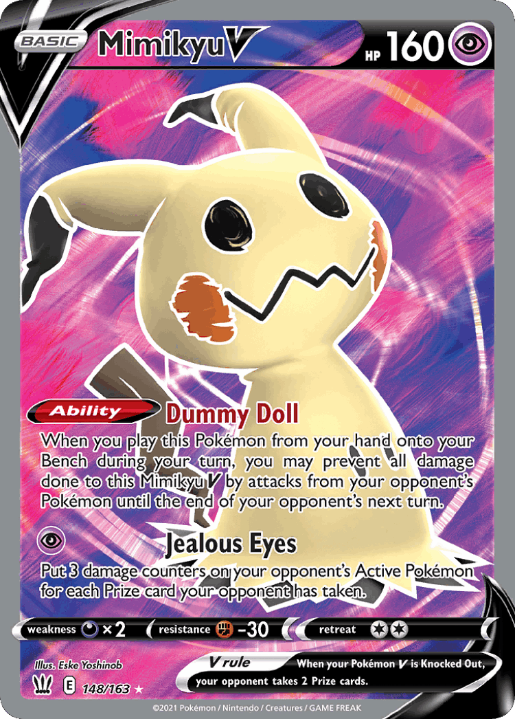 Mimikyu V #148 from Battle Styles - Rare Ultra - Illustrated by Eske Yoshinob