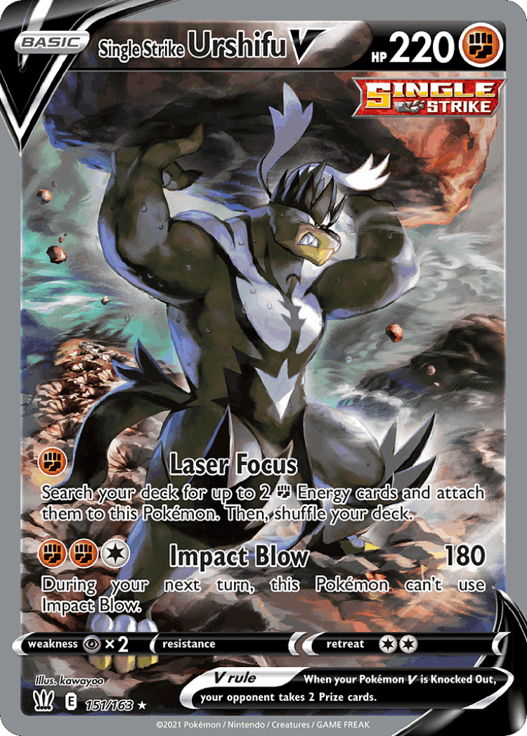 Single Strike Urshifu V #151 from Battle Styles - Rare Ultra - Illustrated by kawayoo