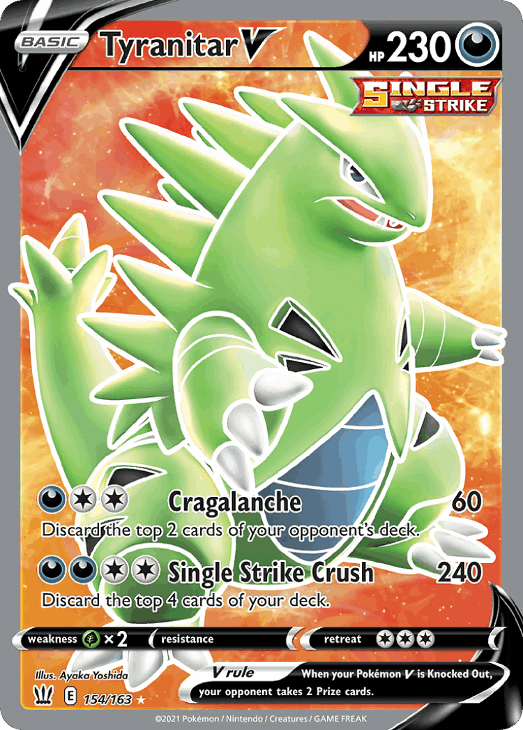 Tyranitar V #154 from Battle Styles - Rare Ultra - Illustrated by Ayaka Yoshida