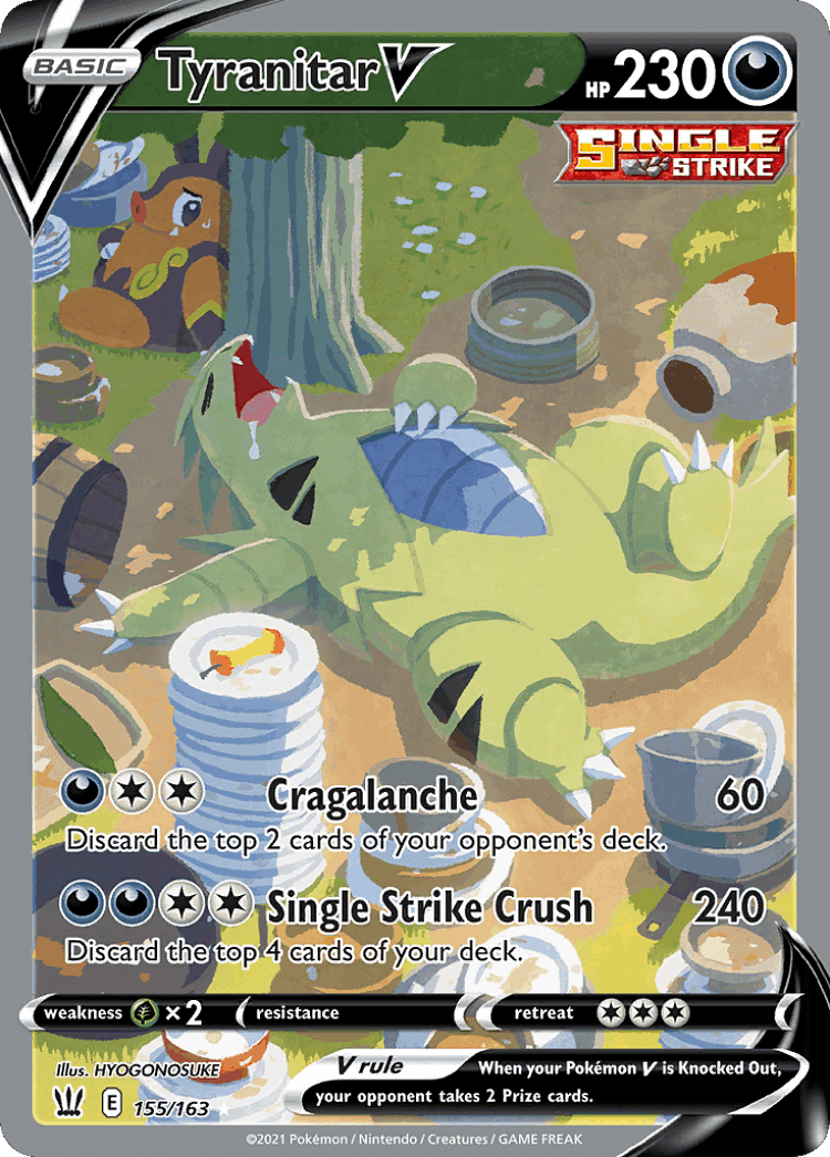 Tyranitar V #155 from Battle Styles - Rare Ultra - Illustrated by HYOGONOSUKE