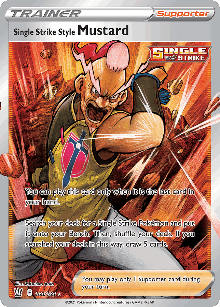 Single Strike Style Mustard #163 from Battle Styles - Rare Ultra - Illustrated by Mitsuhiro Arita