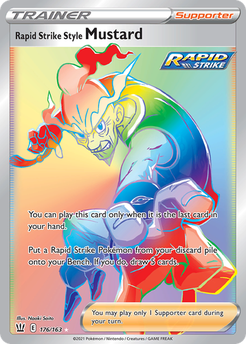Rapid Strike Style Mustard #176 from Battle Styles - Rare Rainbow - Illustrated by Naoki Saito