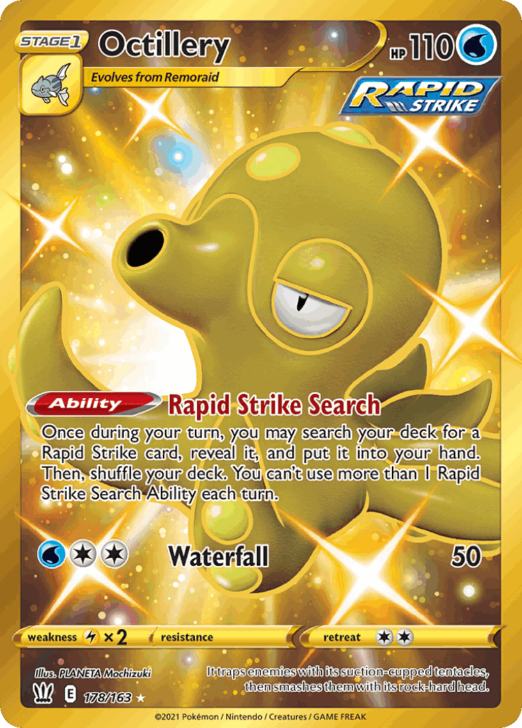 Octillery #178 from Battle Styles - Rare Secret - Illustrated by PLANETA Mochizuki