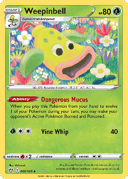 Weepinbell Pokémon TCG card art