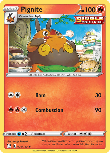 Pignite #24 from Battle Styles - Uncommon - Illustrated by tetsuya koizumi